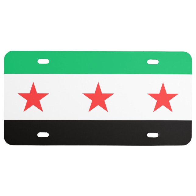 Syrian Flag License Plate (Front)