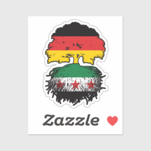 Syrian German Roots and Crown Tree Sticker
