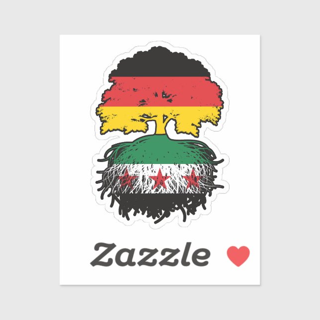 Syrian German Roots and Crown Tree Sticker (Sheet)