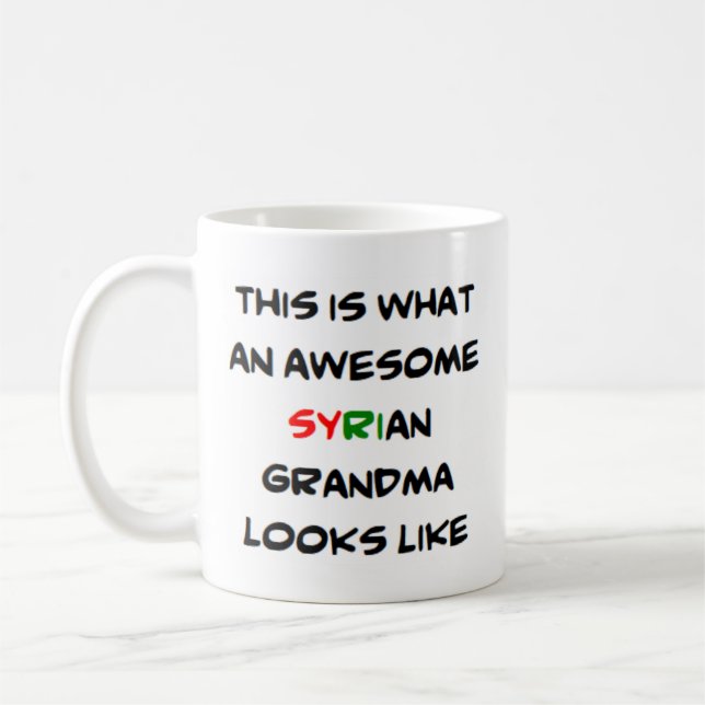 syrian grandma, awesome coffee mug (Left)