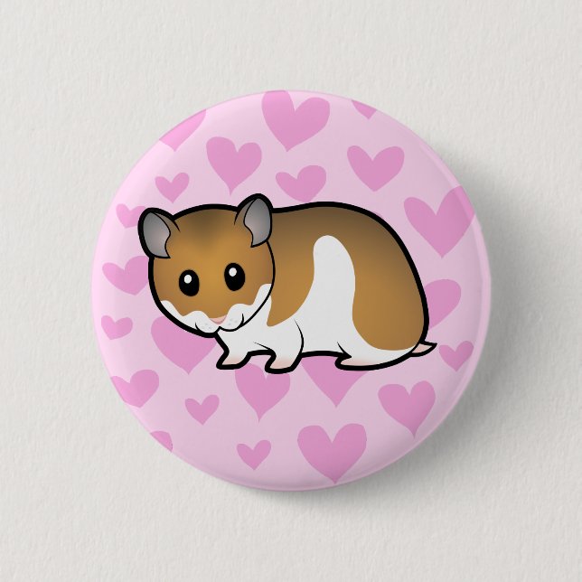 Syrian Hamster Love Pinback Button (Front)