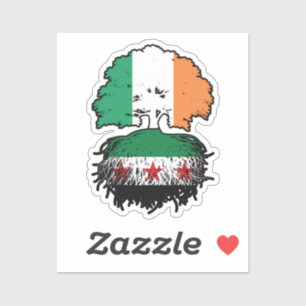 Syrian Irish Roots and Crown Tree Sticker