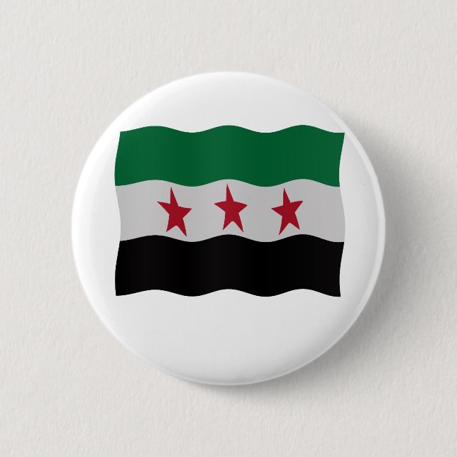 Syrian Republic Flag 1932-59 1961-63 Pinback Button (Front)
