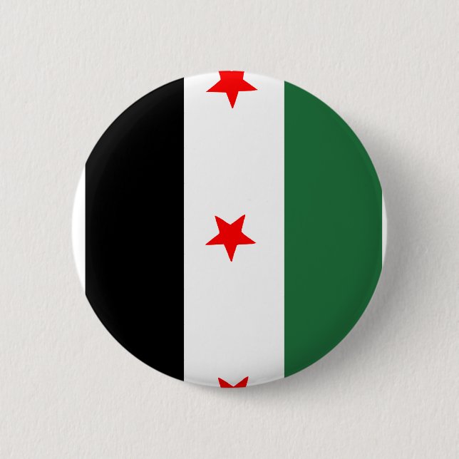 Syrian Revolutionary Flag Pinback Button (Front)