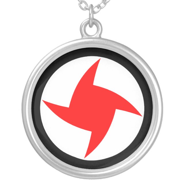 Syrian Social Nationalist Party, Syria flag Silver Plated Necklace (Front)