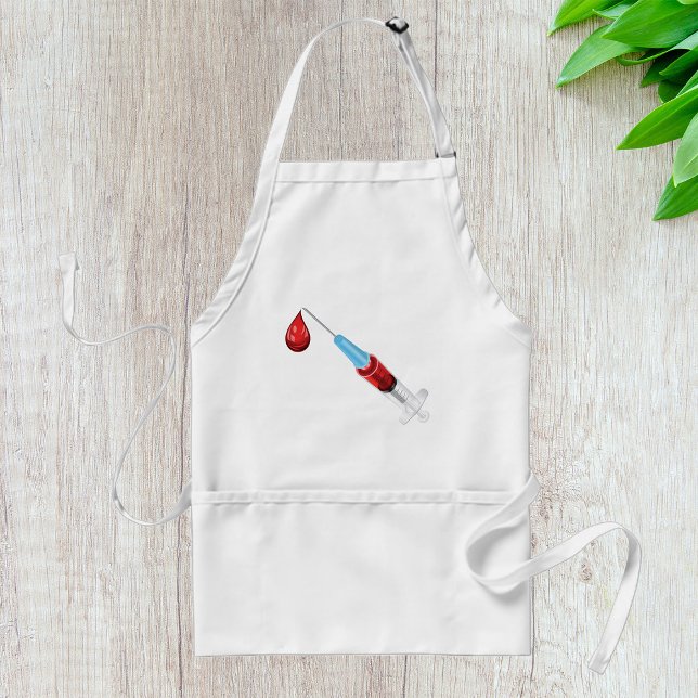 Syringe Of Blood With A Red Drop Adult Apron (Creator Uploaded)