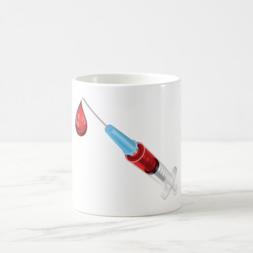 Syringe Of Blood With A Red Drop Coffee Mug