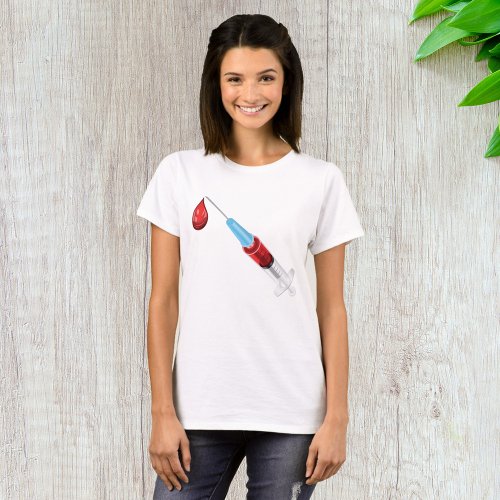 Syringe Of Blood With A Red Drop T_Shirt