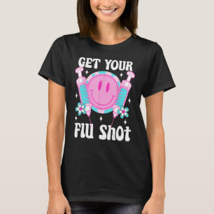 syringe retro medical get your flu shot caregiver T-Shirt
