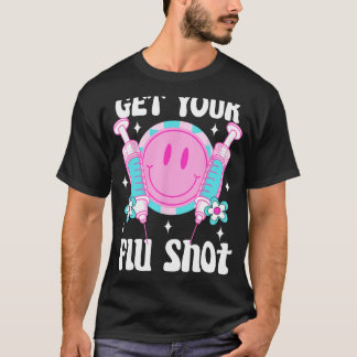 syringe retro medical get your flu shot caregiver  T-Shirt
