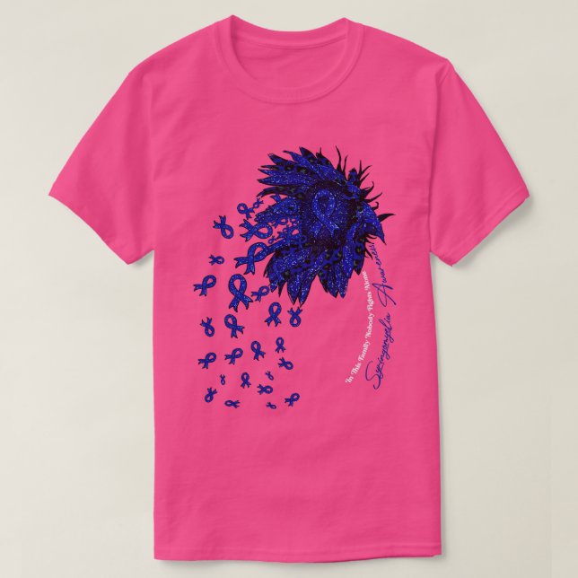 Syringomyelia Awareness sunflower nobody fights al T-Shirt (Design Front)