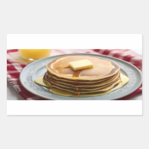 Syrup covered pancakes rectangular sticker