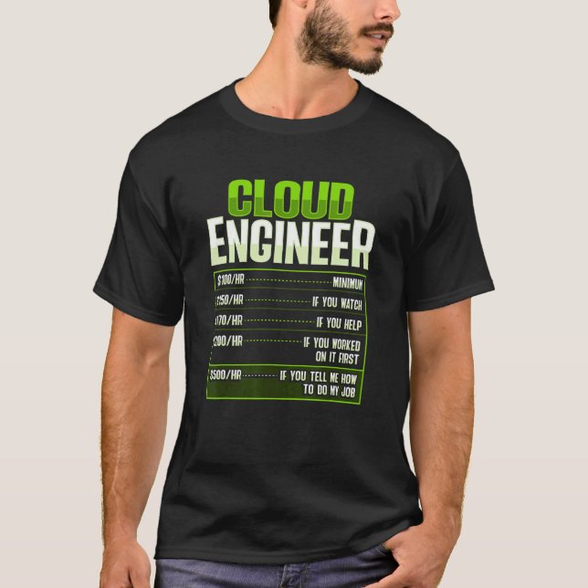 Sys admin and developer for a Cloud devops enginee T-Shirt (Front)