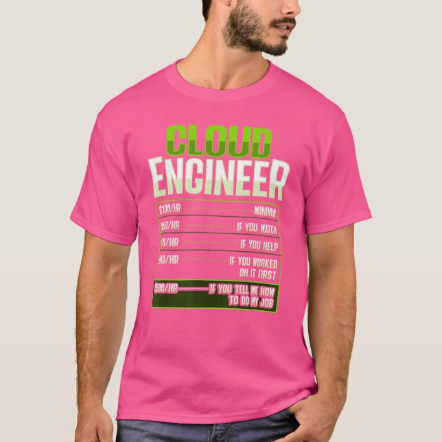 Sys admin and developer for a Cloud devops enginee T-Shirt (Front)