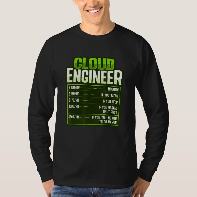 Sys admin and developer for a Cloud devops enginee T-Shirt (Front)