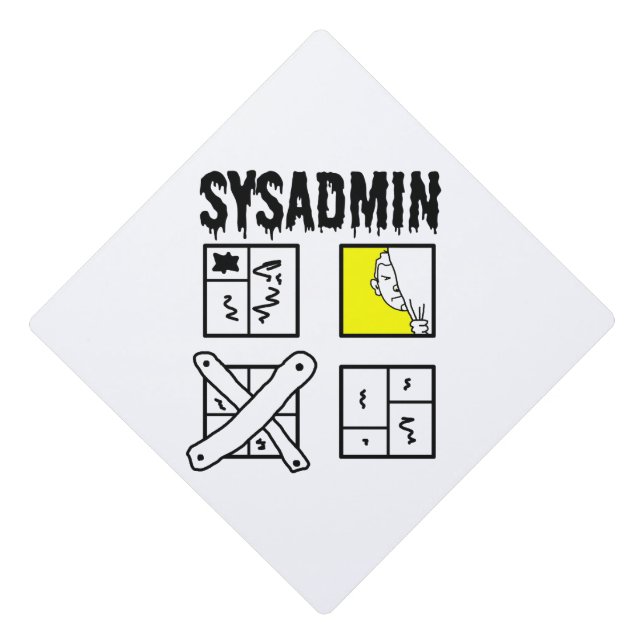Sysadmin - System Administrator Graduation Cap Topper (Front)