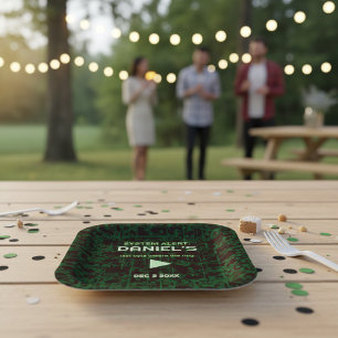 System Alert Hacker Bachelor Paper Plates