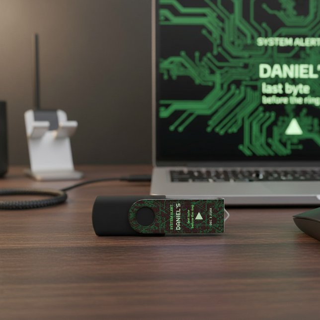 System Alert Hacker Bachelor Party USB Swivel Flash Drive (Creator Uploaded)