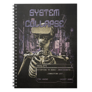 System Collapse - Techno-Dystopian Streetwear Notebook