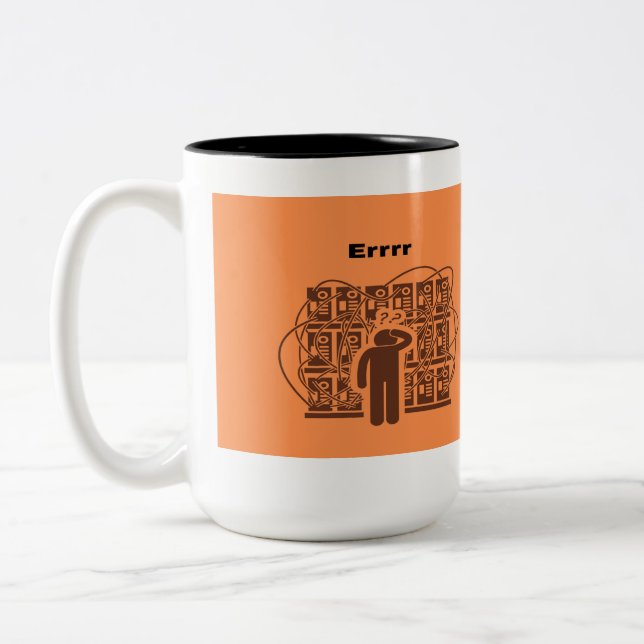 System Error: Coffee Not Found Two-Tone Coffee Mug (Left)