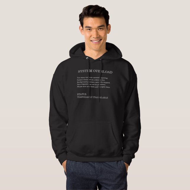 System Overload Funny Tech Hoodie (Front Full)