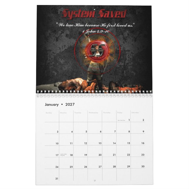 System Saved Calendar (Jan 2027)