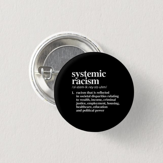 Systemic Racism Definition Button (Front & Back)