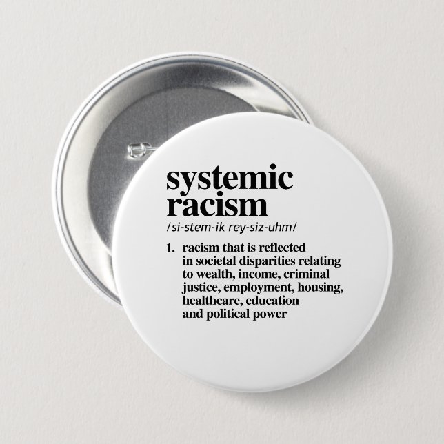 Systemic Racism Definition Button (Front & Back)
