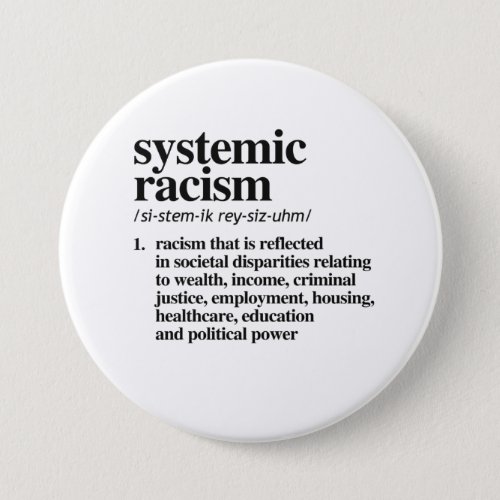 Systemic Racism Definition Button