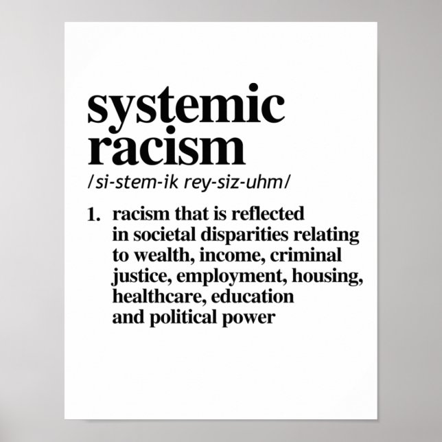 Systemic Racism Definition Poster (Front)