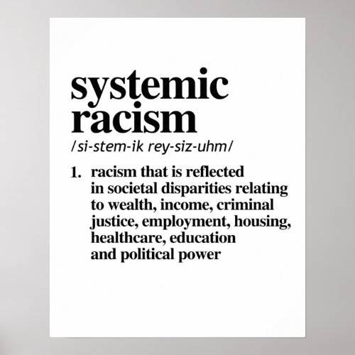 Systemic Racism Definition Poster