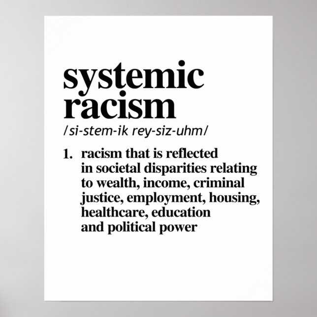 Systemic Racism Definition Poster (Front)
