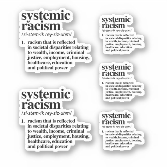 Systemic Racism Definition Sticker (Front)