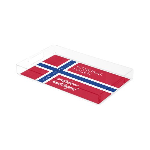 Syttende Mai May 17th Norwegian National Day Flag Acrylic Tray
