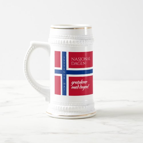 Syttende Mai May 17th Norwegian National Day Flag Beer Stein