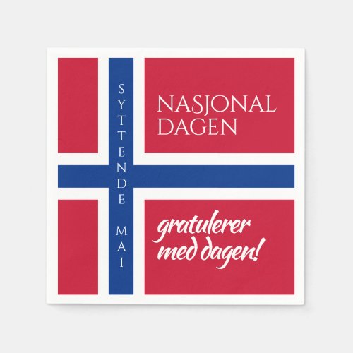 Syttende Mai May 17th Norwegian National Day Flag Napkins