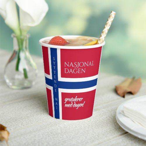 Syttende Mai May 17th Norwegian National Day Flag Paper Cups