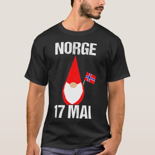 Syttende Mai  Norwegian Flag Norge 17 Mai Tomte Gn T_Shirt
