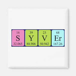 Syver periodic table name magnet