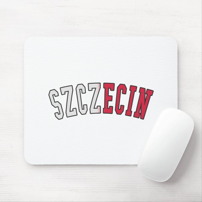 Szczecin in Poland National Flag Colors Mouse Pad