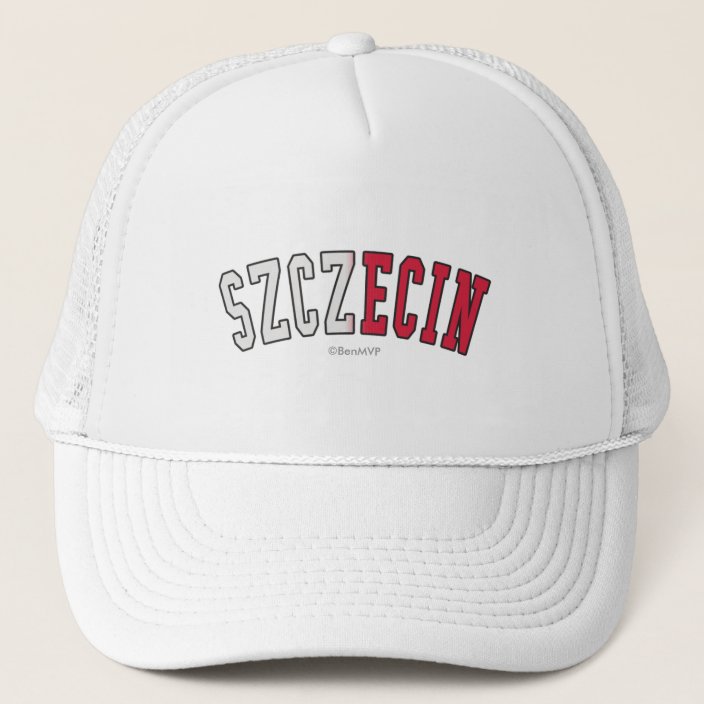 Szczecin in Poland National Flag Colors Trucker Hat