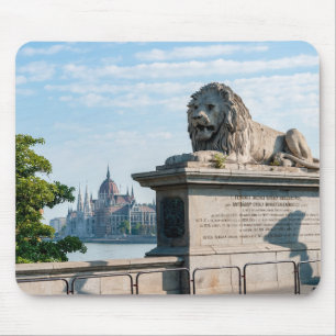 Szechenyi Chain Bridge and Parliament of Budapest Mouse Pad