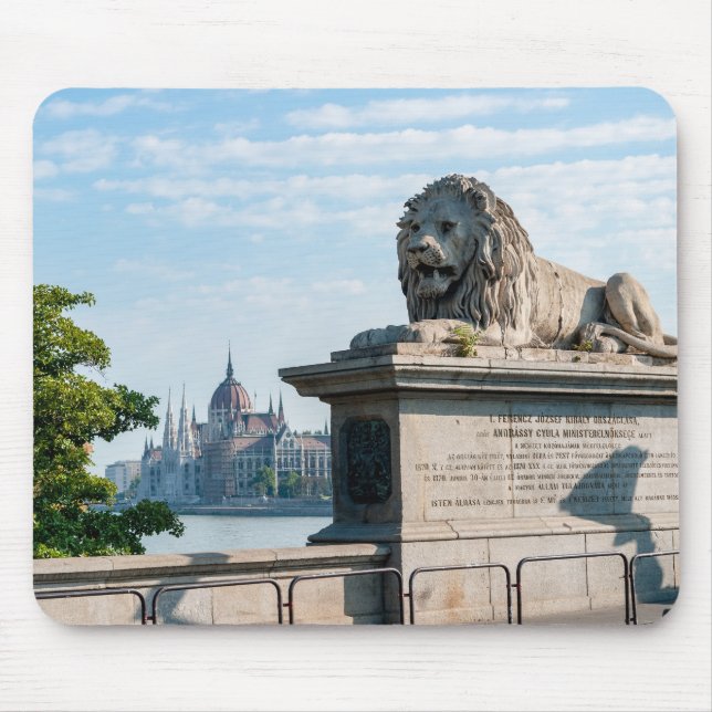 Szechenyi Chain Bridge and Parliament of Budapest Mouse Pad (Front)