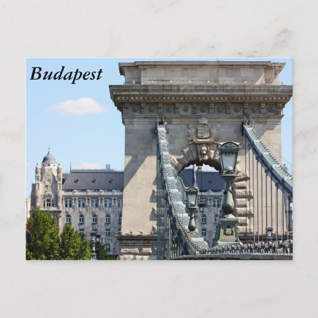 Szechenyi Chain Bridge, Budapest, Hungary, Buda... Postcard (Front)