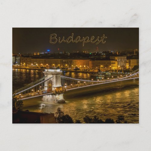 Szechenyi Chain Bridge Budapest Hungary Postcard