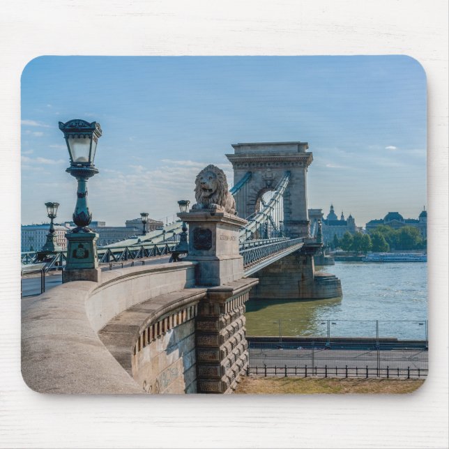 Szechenyi Chain Bridge in Budapest, Hungary Mouse Pad (Front)