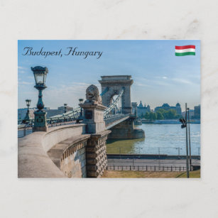 Szechenyi Chain Bridge in Budapest, Hungary Postcard