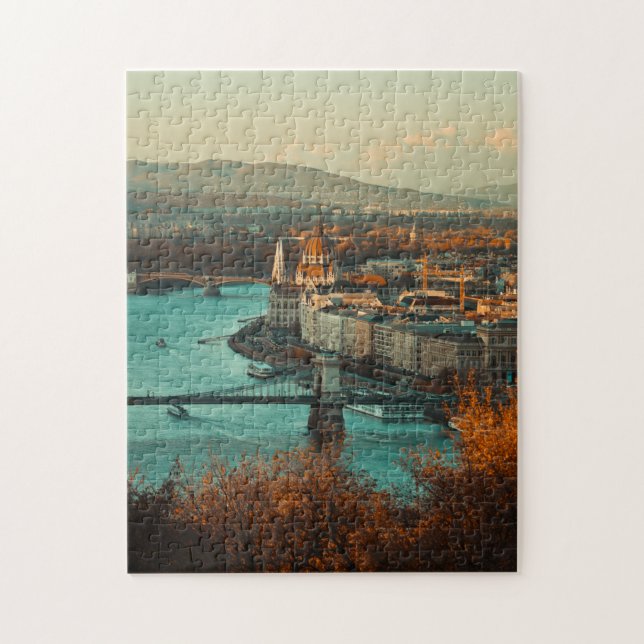 Széchenyi Chain Bridge Landscape Budapest Hungary Jigsaw Puzzle (Vertical)