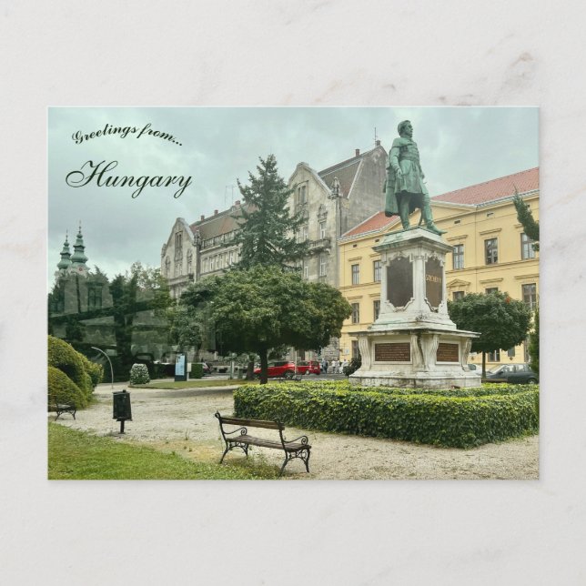 Széchenyi Square in Sopron Hungary Postcard (Front)