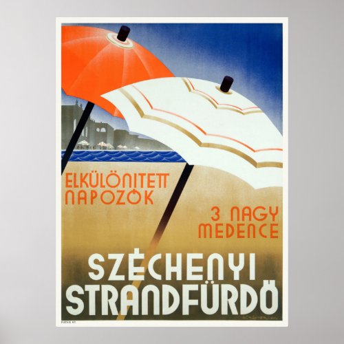 Szchenyi Strandfrdő Hungary Vintage Poster